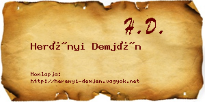 Herényi Demjén névjegykártya